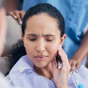 woman with mouth pain